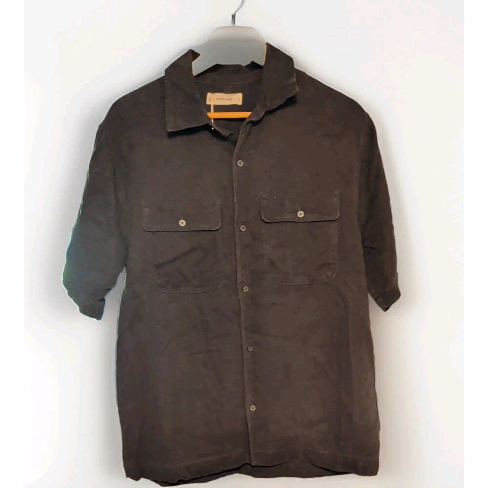 Everlane Shirt Mens S Small Black Relaxed Overshirt Button Up NwT